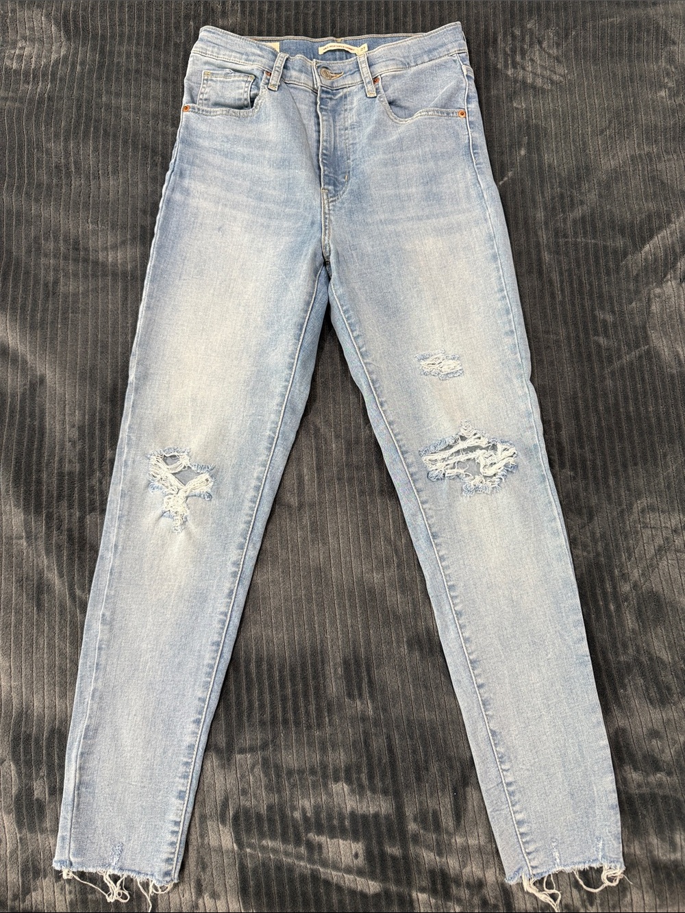 Levi's Mile High Super Skinny Light Blue Distressed Jeans